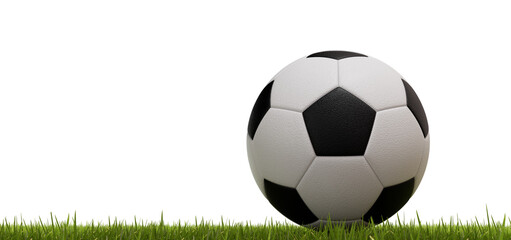 soccer ball on grass isolated