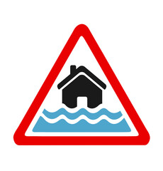 pluie inondation panneau danger