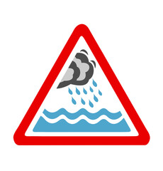 pluie orage inondation panneau danger
