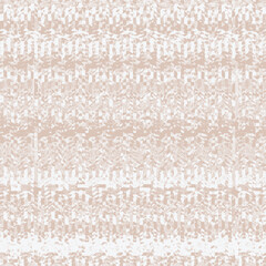 Ecru sand  Fancy fabric linen, blended with washed coat surface tile jacquard texture digital printing pattern design. Yarns for sports style. Vector fabric seamless pattern. Abstract natural textured