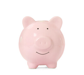 Piggy bank isolated on white. Saving money