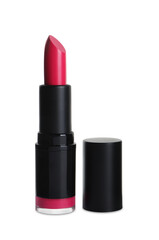 Bright lipstick on white background. Professional makeup product