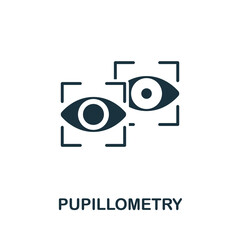 Pupillometry icon. Monochrome simple Neuromarketing icon for templates, web design and infographics
