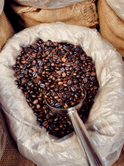 coffee beans in a sack