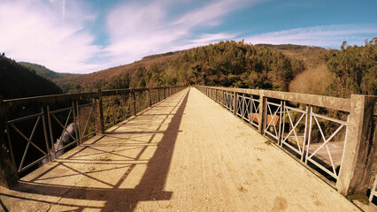 Fototapeta premium Point of view shot of riding a bicycle