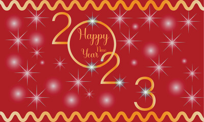 2023 Happy New Year background design. Postcard, banner, poster. design template.