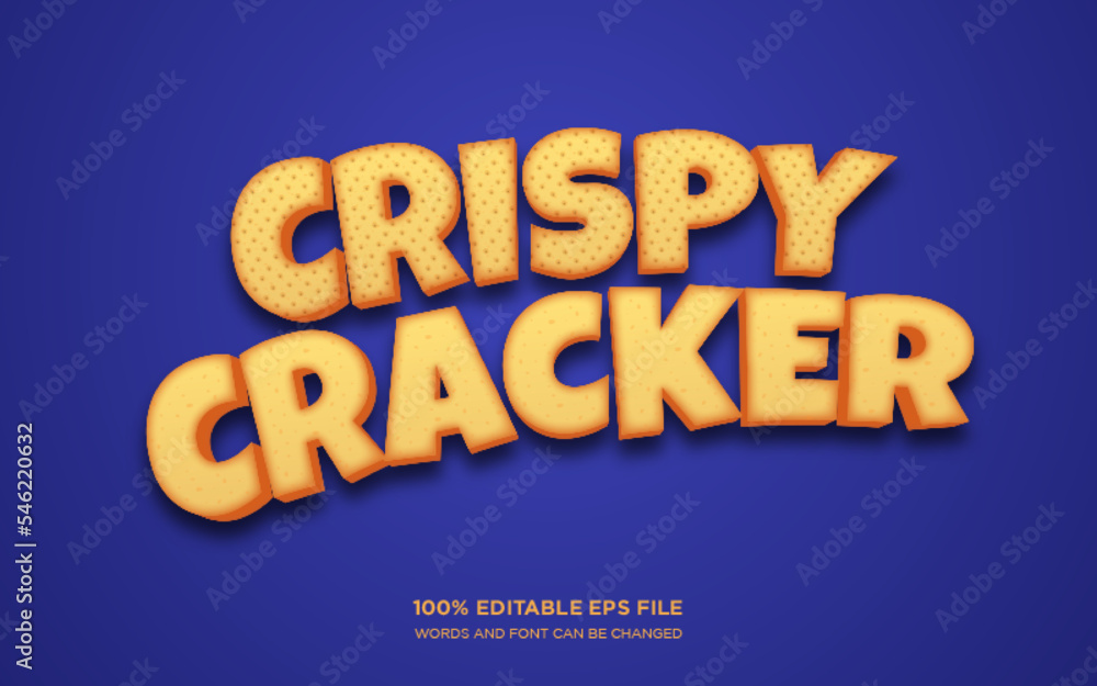 Fototapete crispy cracker snack editable text style effect