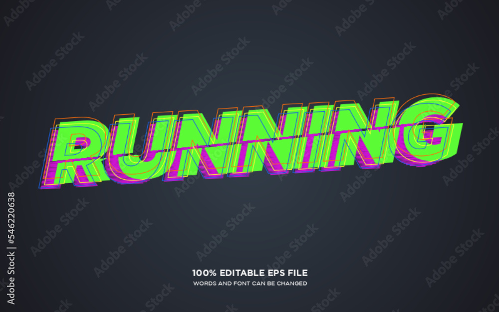 Poster running editable text style effect