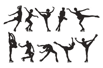 Silhouette figure skating women. Vector illustration © Юлия Устюгова