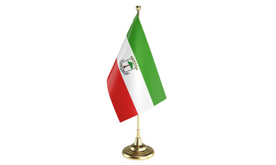 Equatorial Guinea table flag on white background, 3d rendering, isolated