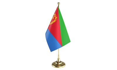 Eritrea table flag on white background, 3d rendering, isolated