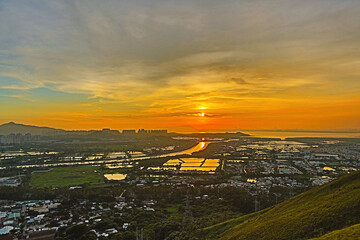 sunset of the yuen long, hong kong 29 July 2012