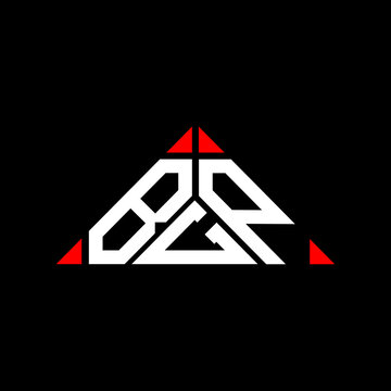 BGP letter logo creative design with vector graphic, BGP simple and modern logo in round triangle shape.