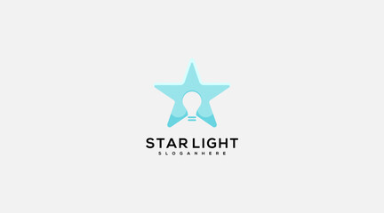 Star bulb idea logo template design vector