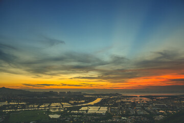 twilight of the yuen long, hong kong 29 July 2012