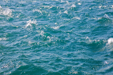 The rough sea of the Bosphorus Strait - Turkey - Istanbul