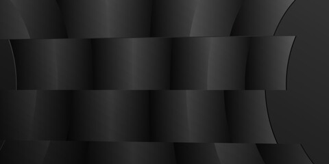 Black abstract geometric background. Modern shape concept. 3D vector illustration.
