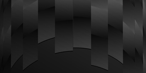 Black abstract geometric background. Modern shape concept. 3D vector illustration.