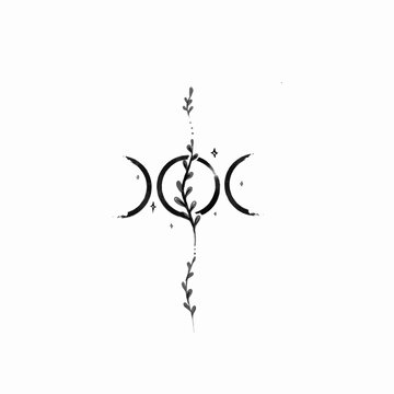 triple moon wrist tattoo art 