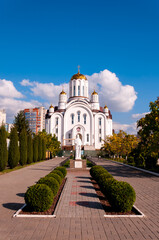 Voronezh, Russia, October 3, 2022: The Church of Blessed Xenia of St. Petersburg in autumn