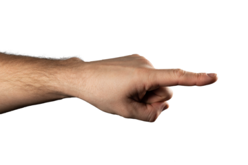 Man finger pointing at something in a low key. png