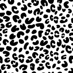 Fototapeta premium Seamless pattern abstract animal skin leopard design. Jaguar, cheetah, panther.Black and white background.Stock illustration.