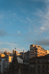 Fototapeta na wymiar Vigo's skyline at sunset