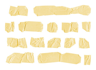 Set of masking tapes on transparent background, extracted	