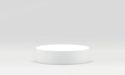 White round podium display 3d showroom platform award arena event ceremony realistic vector