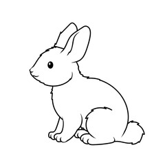 vector character drawing of a cute  bunny rabbit on a white background