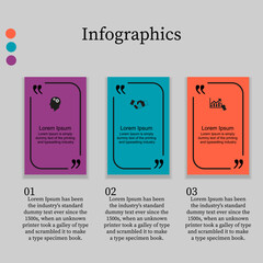 Business data visualization, infographics. Scheme of the process of elements using graphics, diagrams in three stages, numbers, options, parts. Business vector for presentation.
