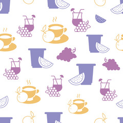 vector white refreshing drinks repeat pattern background design