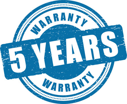 5 year warranty stamp badge isolated on white background. warranty label