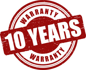 10 year warranty stamp badge isolated on white background. warranty label	