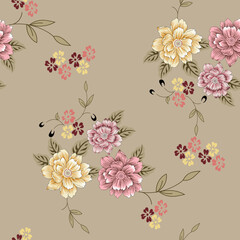 seamless vector flower design pattern on background