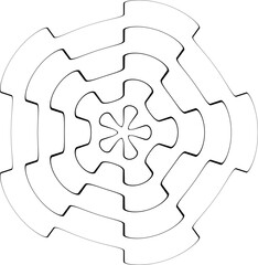 Abstract circle wavy Lines Background . Vector .