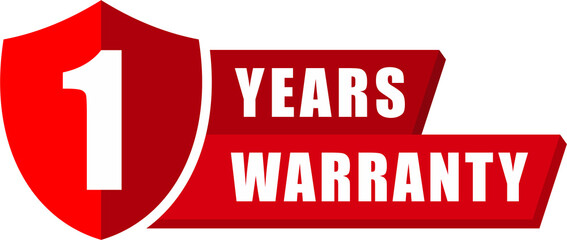 One year warranty vector icon. 1 year warranty