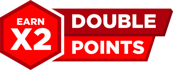 Earn x2 double reward points vector illustration icon
