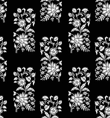 traditional Indian paisley pattern on     navy    background