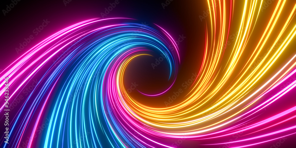 Aufkleber beautiful abstract lines on a black background. modern technological background. futuristic design. 