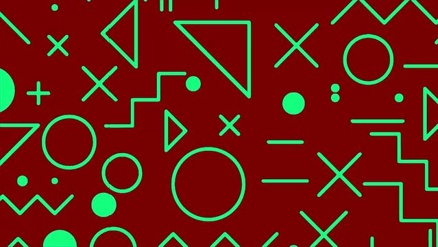 multicolor inspiring video to maintain focus. abstract memphis video in vintage style. best to use as background clip
