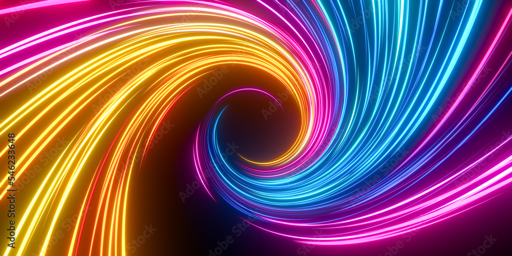 Aufkleber beautiful abstract lines on a black background. modern technological background. futuristic design. 