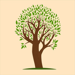 illustration of tree with green leaves