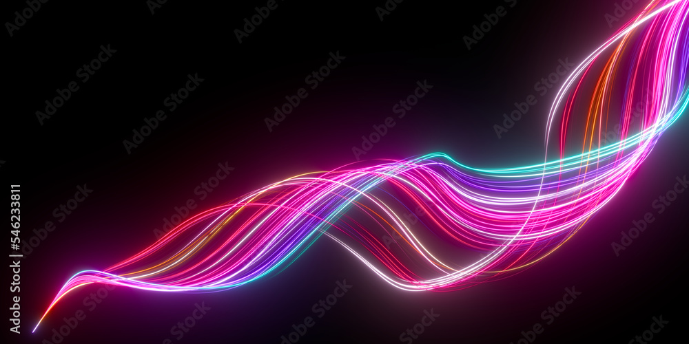 Aufkleber beautiful abstract lines on a black background. modern technological background. futuristic design. 
