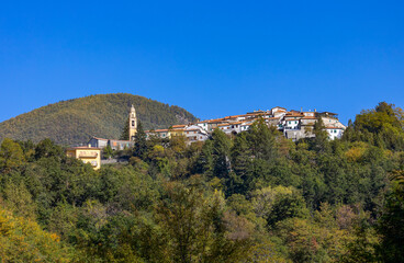 View of the small village of Chiusola, La Spezia Province, Italy