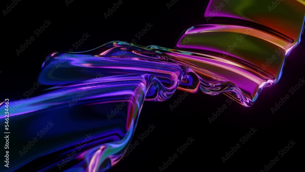 Poster abstract neon wave surface. wavy color line. liquid multicolored glowing curved wavy line. neon cybe