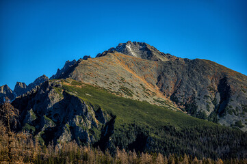 Fototapeta premium Rocky peaks in the Tatra National Park, SLovakia.