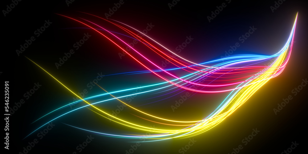 Aufkleber beautiful abstract lines on a black background. modern technological background. futuristic design. 