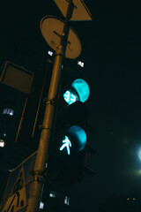 The traffic light is green