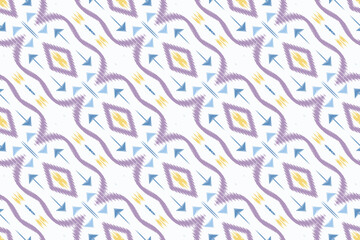 Ethnic ikat background batik textile seamless pattern digital vector design for Print saree Kurti Borneo Fabric border brush symbols swatches stylish